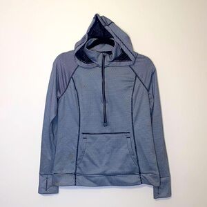 Tangerine 3/4 Zip Striped Hoodie Long Sleeve Jacket